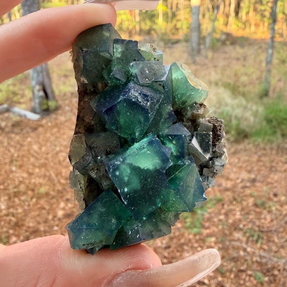 Rare UK Green Fluorite Cubes | Rogerley Mine England Green/Blue Cubes - Picture 8 of 8